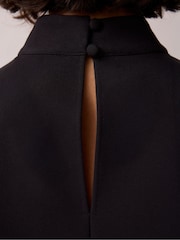 Ro&Zo Black Feather Trim High Neck Top - Image 5 of 5
