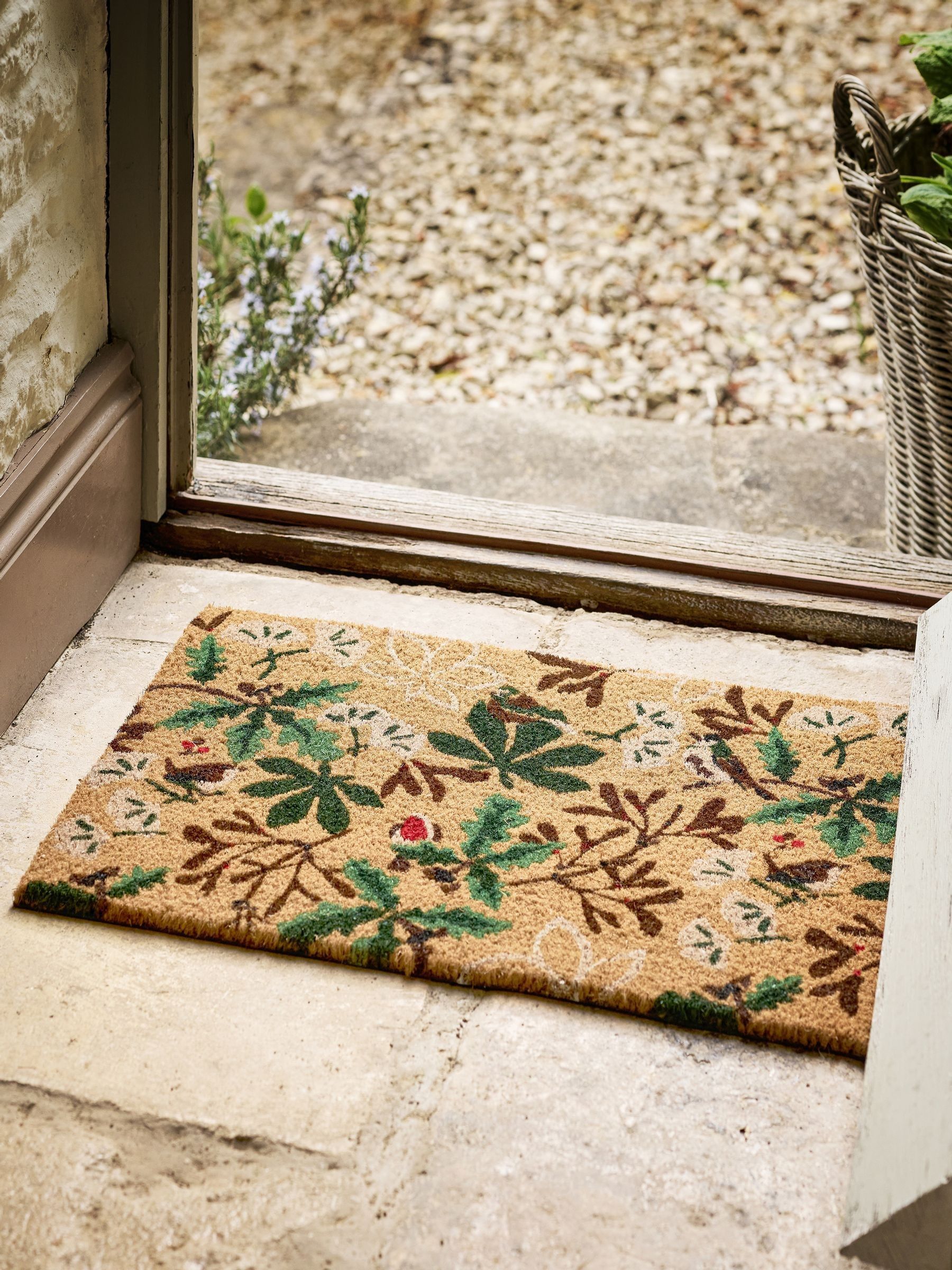 Sophie Allport Neutral Orchard Birds Doormat