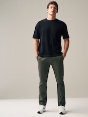 Green Khaki Slim Fit Stretch Chinos Trousers - Image 1 of 6