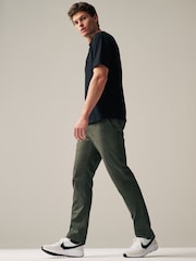 Green Khaki Slim Fit Stretch Chinos Trousers - Image 2 of 6