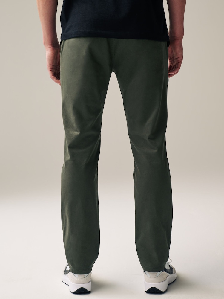 Green Khaki Slim Fit Stretch Chinos Trousers - Image 3 of 6
