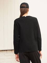 Noir - Long Sleeve Heavyweight Crew Neck T-Shirt - Image 2 de 6