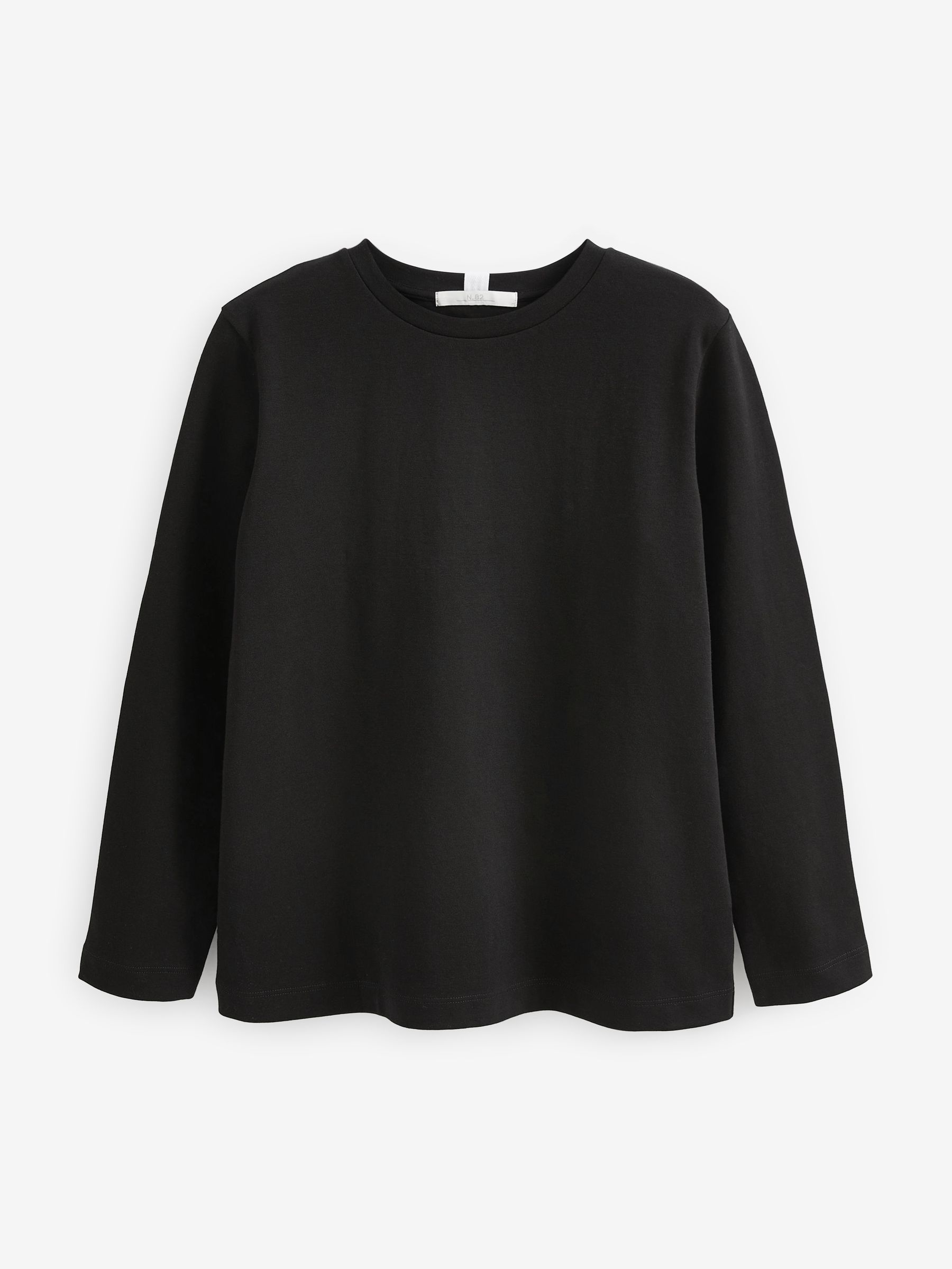 Black Cotton Extended Shoulder T-Shirt main image 1
