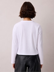 Ro&Zo White Cotton Jersey Long Sleeve Baby T-Shirt - Image 2 of 3