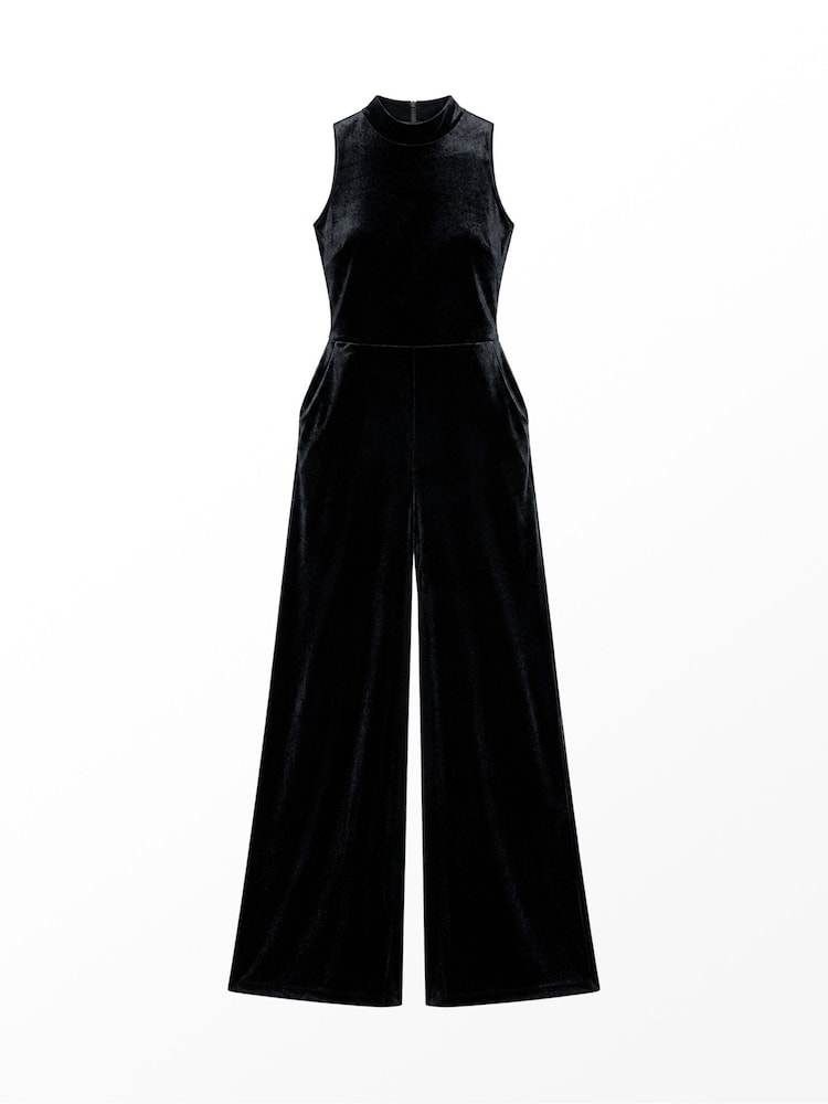 Ro&Zo Brown Callie  Velvet Jumpsuit - Image 6 of 6