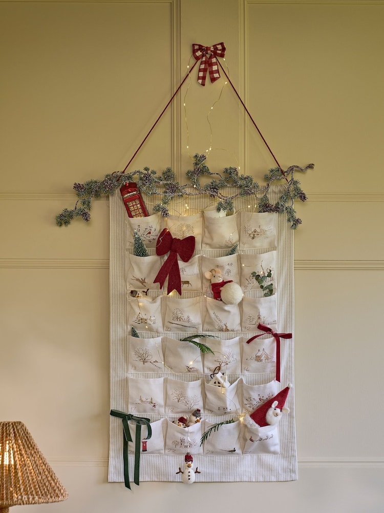 Sophie Allport White Snowy Village Fabric Advent Calendar - Image 1 of 2 Sophie Allport White Snowy Village Fabric Advent Calendar - Image 1 of 2
