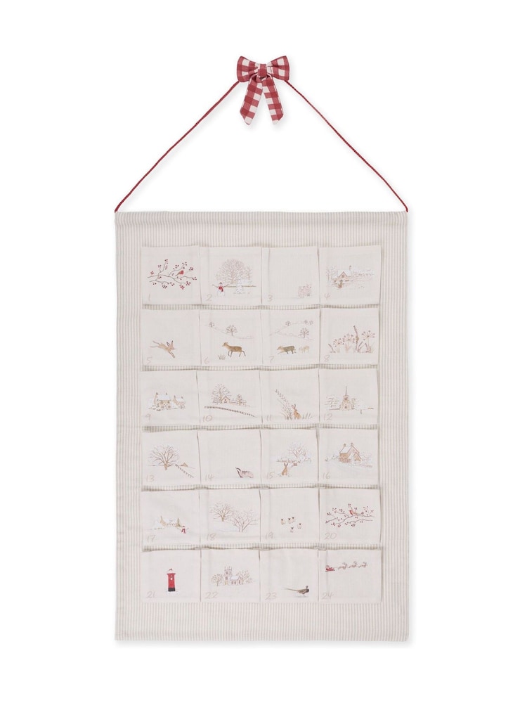 Sophie Allport White Snowy Village Fabric Advent Calendar - Image 2 of 2 Sophie Allport White Snowy Village Fabric Advent Calendar - Image 2 of 2