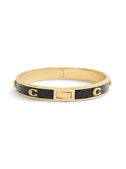 COACH Black/Gold Signature Enamel Bangle Bracelet - Image 4 of 5