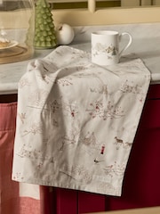 Sophie Allport Snowy Village Tea Towel - صورة 1 من 2