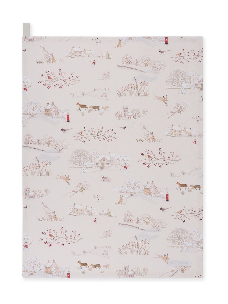 Sophie Allport Snowy Village Tea Towel - صورة 2 من 2 Sophie Allport Snowy Village Tea Towel - صورة 2 من 2