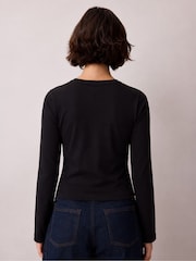 Ro&Zo Black Cotton Jersey Long Sleeve Baby T-Shirt - Image 3 of 4