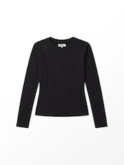 Ro&Zo Black Cotton Jersey Long Sleeve Baby T-Shirt - Image 4 of 4