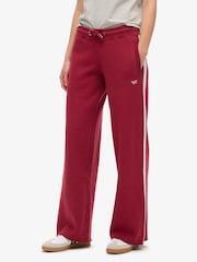 Superdry Rich Burgundy Essential Logo Straight Trousers - Image 1 of 5