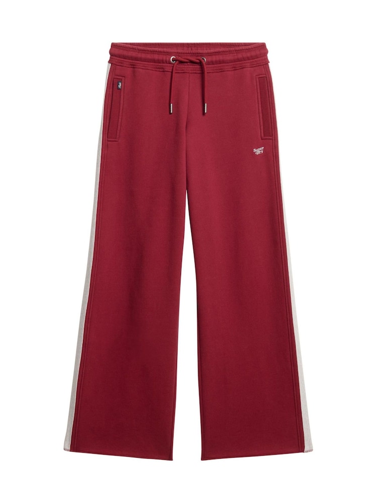 Superdry Rich Burgundy Essential Logo Straight Trousers - Image 5 of 5
