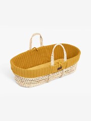 The Little Green Sheep Honey Gold Knitted Moses Basket and Mattress - Image 5 of 5