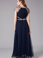 Phase Eight Blue Gerona Pleated Tulle Dress - Image 2 of 5