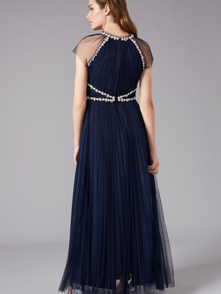 Phase Eight Blue Gerona Pleated Tulle Dress - Image 2 of 5