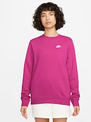 Nike Fushsia Pink Club Fleece Crew Sweatshirt - Image 1 of 3