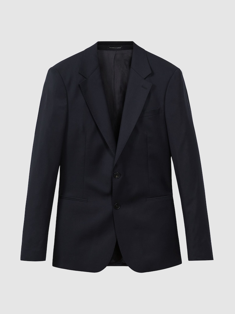 Reiss Midnight Navy Westminster Wool Cashmere Slim Fit Single Breasted Blazer - Image 2 of 8