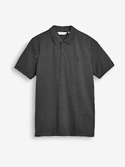 Anthrazitgrau - Schmale Passform - Kurzärmliges Piqué-Poloshirt - Bild 4 von 4