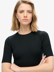 Superdry Black Short Sleeve Midi Jersey Dress - Image 4 of 4