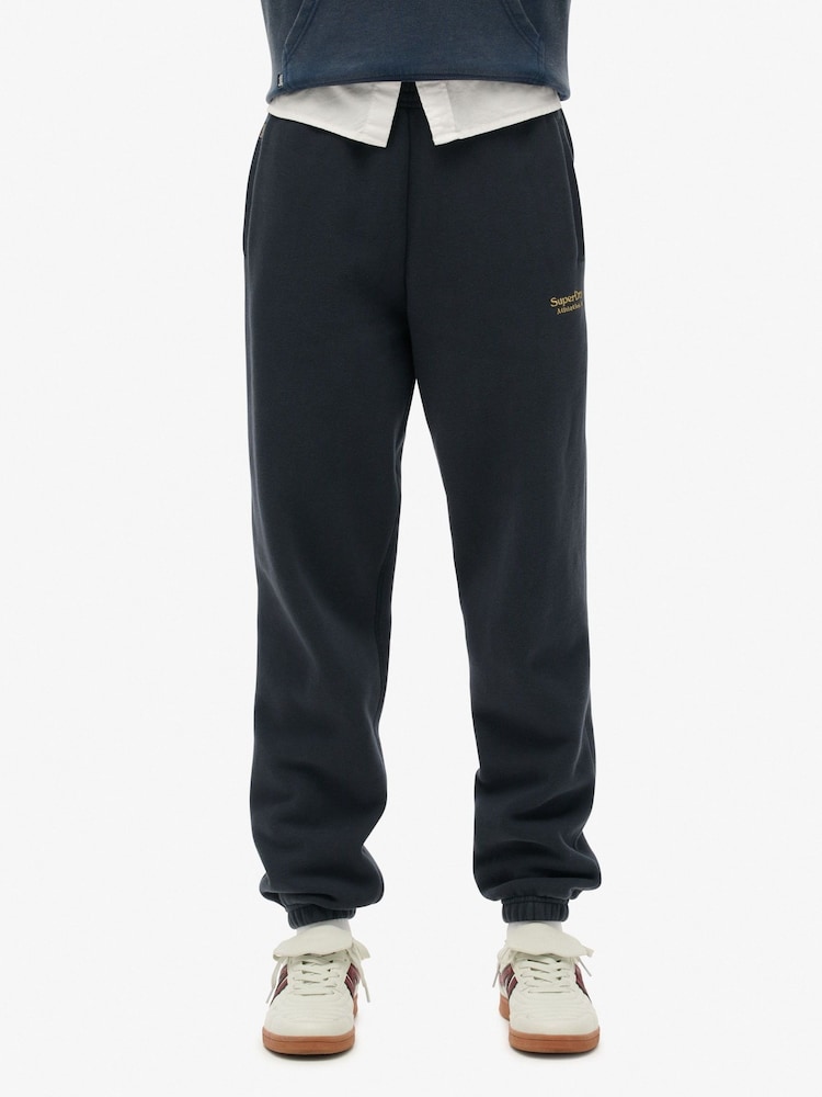 Superdry Richest Navy Essential Logo Cuff Joggers - Image 1 of 6