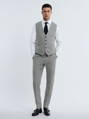Reiss Grey Melange Como Wool Cashmere Single Breasted Slim Fit Waistcoat - Image 3 of 7