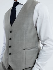 Reiss Grey Melange Como Wool Cashmere Single Breasted Slim Fit Waistcoat - Image 4 of 7