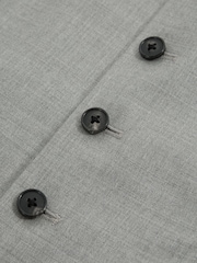 Reiss Grey Melange Como Wool Cashmere Single Breasted Slim Fit Waistcoat - Image 7 of 7
