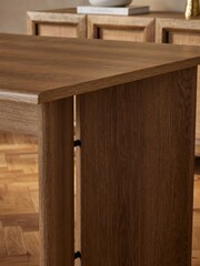 Dark Natural Oak Effect Taytum 6 to 8 Seater Extendable Dining Table - Image 6 of 10