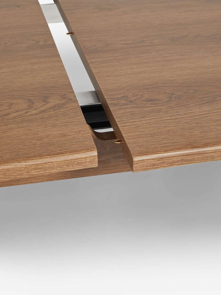 Dark Natural Oak Effect Taytum 6 to 8 Seater Extendable Dining Table - Image 10 of 10