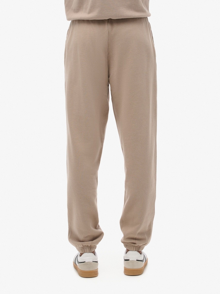 Superdry Cobblestone Grey Boyfriend 100% Cotton Athletic Joggers - Image 2 of 5 Superdry Cobblestone Grey Boyfriend 100% Cotton Athletic Joggers - Image 2 of 5