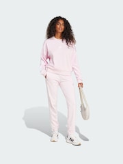 adidas Pink Essentials 3-Stripes French Terry Cuffed Joggers - Image 1 of 5