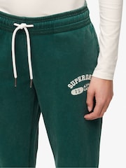 Superdry Dark Pine Green 100% Cotton Athletic Essentials Low Rise Flare Joggers - Image 4 of 6