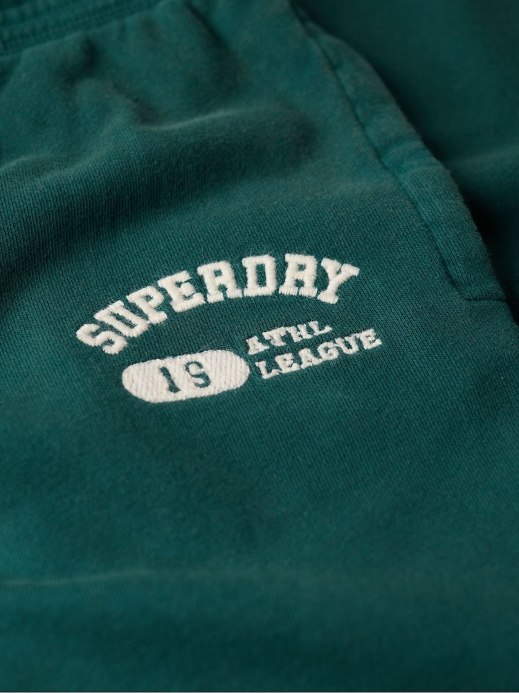 Superdry Dark Pine Green 100% Cotton Athletic Essentials Low Rise Flare Joggers - Image 6 of 6