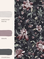 Laura Ashley Charcoal Grey Edita's Garden 10M Wallpaper - Image 4 of 4