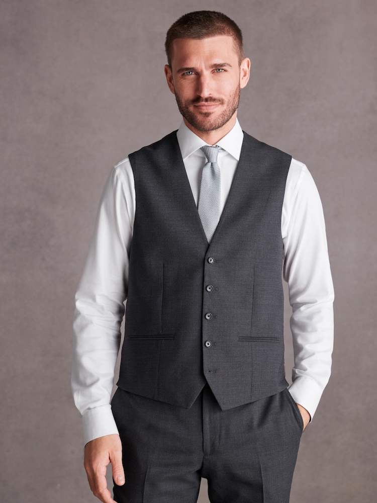 Gris de charbon de bois - Signature Gilet de costume Tollegno - Image 1 of 8