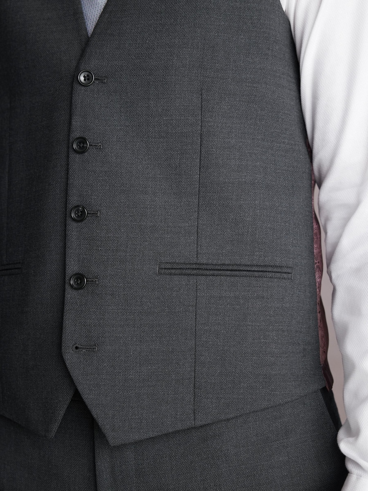 Gris de charbon de bois - Signature Gilet de costume Tollegno - Image 6 of 8