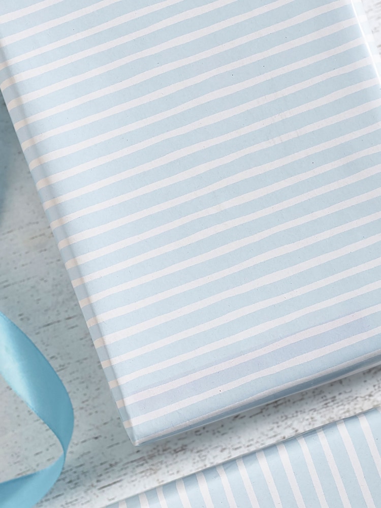 Blue Striped 10 Metre Wrapping Paper - Image 2 of 3