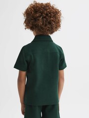 Reiss Emerald Creed Senior Textured Half-Zip Polo Shirt - Image 2 of 6