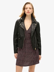 Superdry Diamond Geo Black Printed Short Sleeve Mini Tea Dress - Image 2 of 8