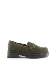 Khaki Green Forever Comfort® Leather Chunky Loafers - Image 3 of 8