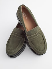 Khaki Green Forever Comfort® Leather Chunky Loafers - Image 6 of 8