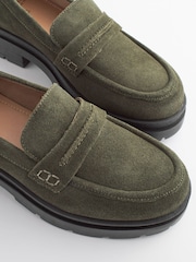 Khaki Green Forever Comfort® Leather Chunky Loafers - Image 7 of 8
