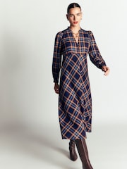 Boden Blue Cassie Checked Tea Dress D1875 - Image 4 of 5