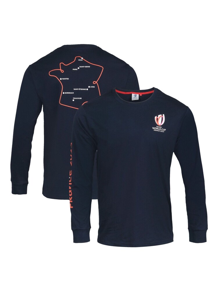 Fanatics Grey Rugby World Cup 2023 Map Long Sleeve Top - Image 1 of 3