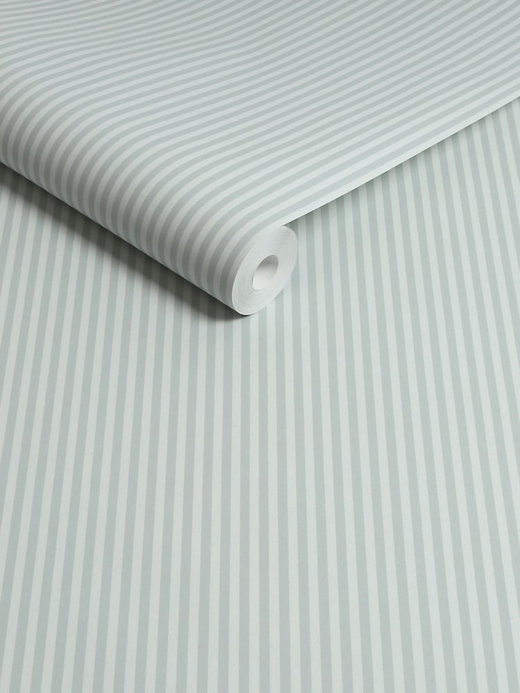 Papel pintado de 10 m con diseño de rayas relajante en color salvia - Imagen 5 de 5