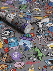 Grey Surreal Street Charcoal 10M Wallpaper - Image 3 of 5