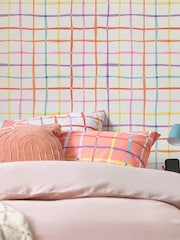 White Rainbow Check Multi 10M Wallpaper - Image 1 of 5