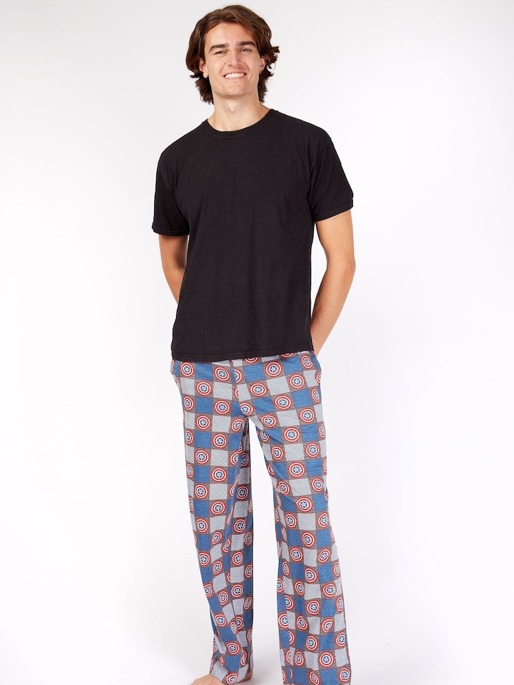 Character Grey Mens Captain America Lounge Joggers - Image 1 of 3 Character Grey Mens Captain America Lounge Joggers - Image 1 of 3